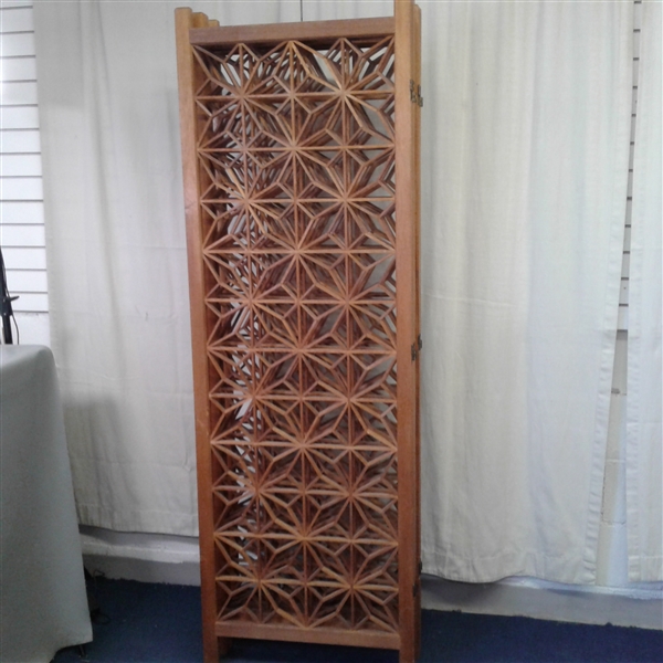 4 Panel Decorative Wood Screen Room Divider