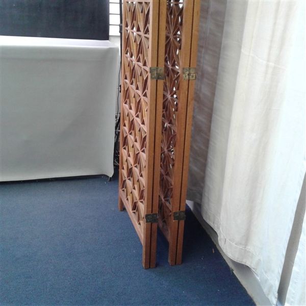 4 Panel Decorative Wood Screen Room Divider