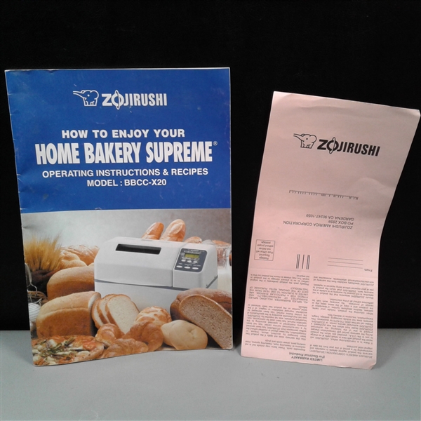 Zojirushi Bread Machine and Bread Machine Cookbook