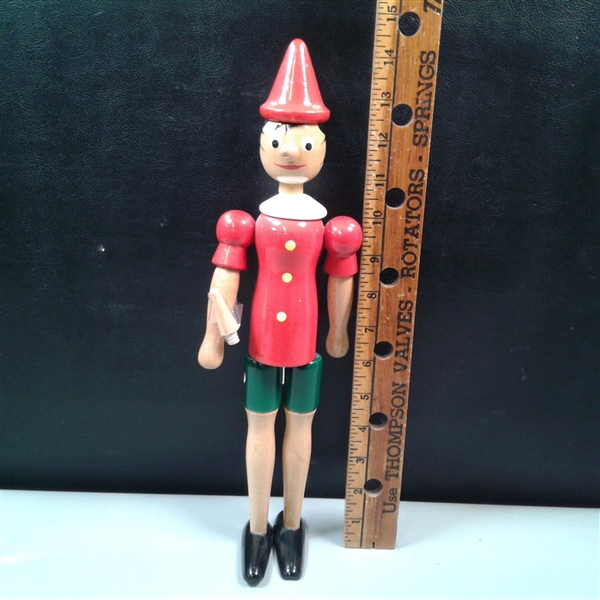 Handmade Wooden Pinocchio with Extra Nose