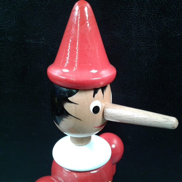 Handmade Wooden Pinocchio with Extra Nose