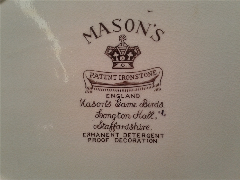 Vintage Mason's 17 Oval Serving Platter Game Birds