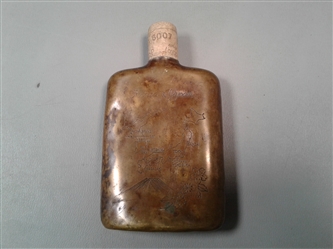 Antique Brass Hand Made Trench Art Flask 