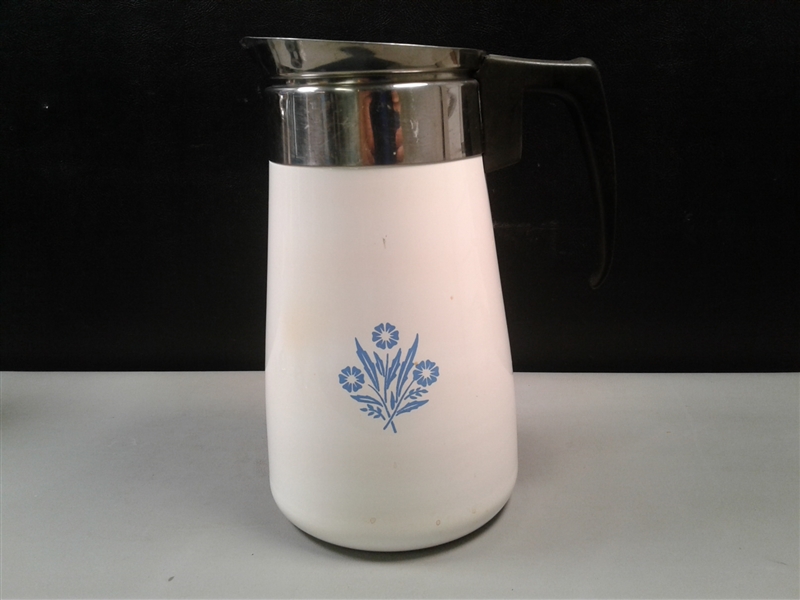 Vintage Discontinued Corning Ware 9 Cup Stove Top Percolator Cornflower Blue