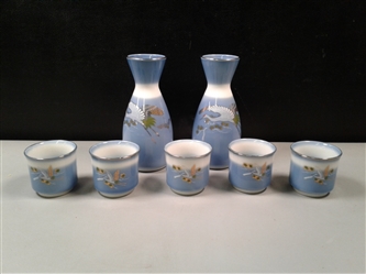 Vintage Sake Decanters and Cups