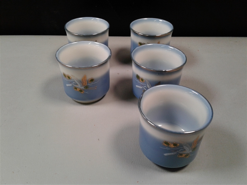 Vintage Sake Decanters and Cups