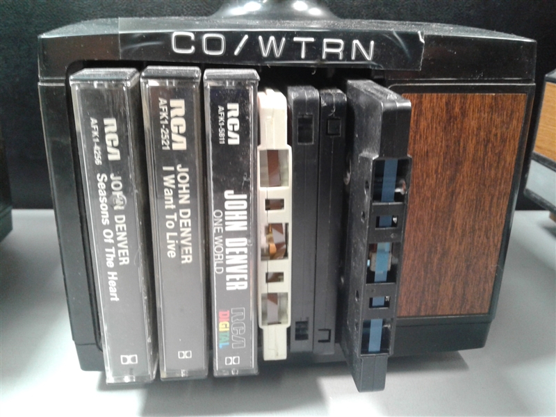 Cassette and VCR Tape Holders with Cassettes and CD's