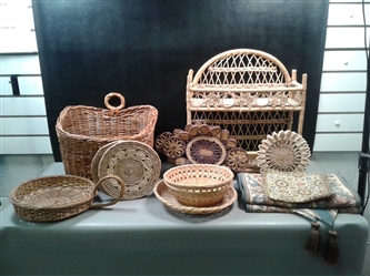 Wicker Baskets, Shelf and Decor