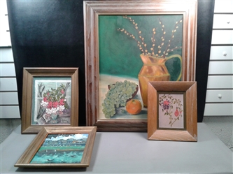 4 Original Oil Paintings by Lillian Spindler