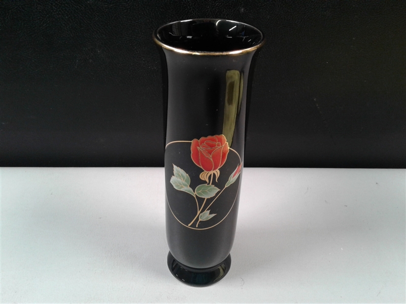 Vintage Otagiri Vase Crimson Rose Japan