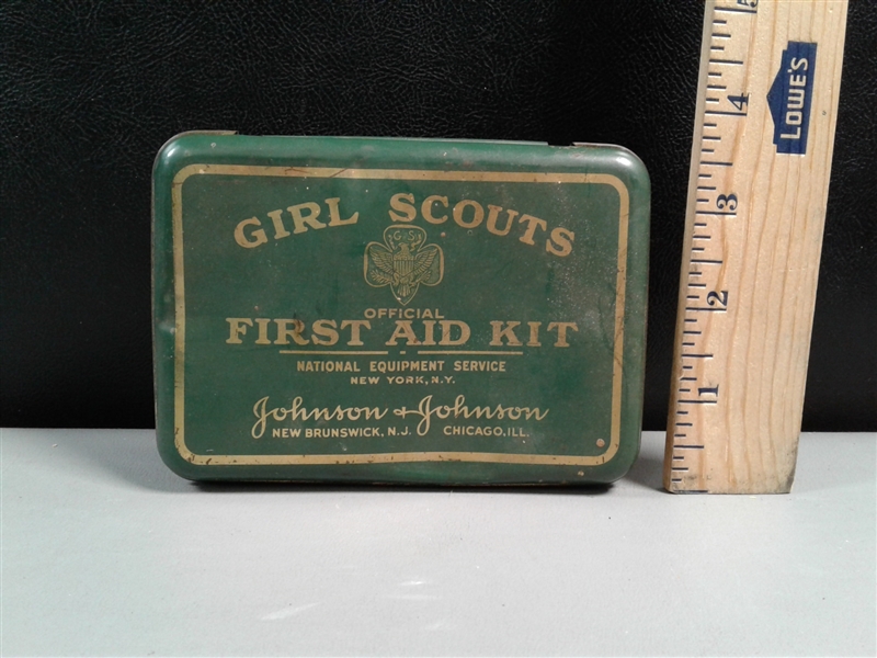 Vintage Girl Scouts First Aid Kit Tin
