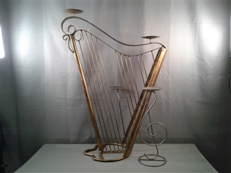 Harp & Trable Clef Candle Holders 