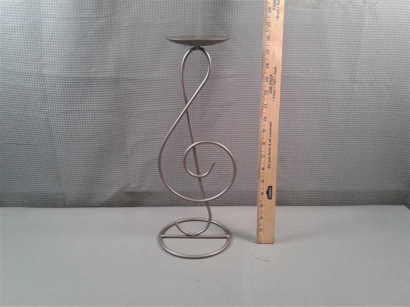 Harp & Trable Clef Candle Holders 