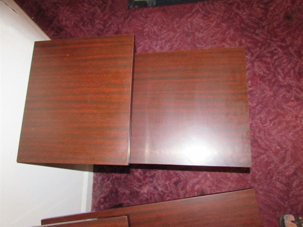 PAIR OF MID-CENTURY 3-TIER SIDE TABLES
