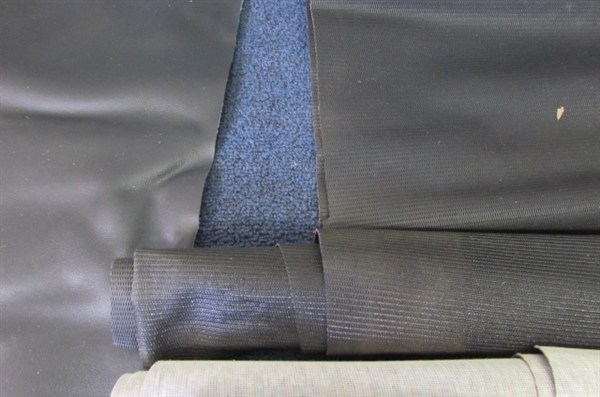 Large Lot of Partial Rolls and Large Scraps of Upholstery Vinyl Fabric in Many Colors.