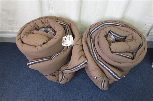 Pair of Thick Flannel Lined Sleeping Bags