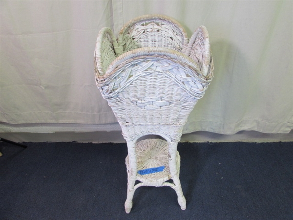 Pair of wicker plant stands.