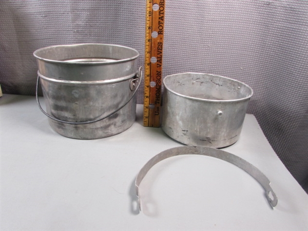 Aluminum Camping Pots with 2 Removable Handles & Propane Camp Stove