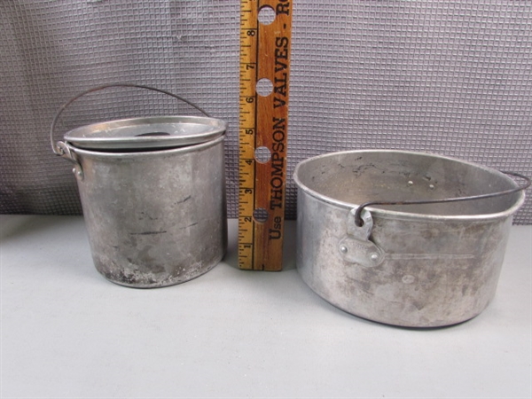 Aluminum Camping Pots with 2 Removable Handles & Propane Camp Stove