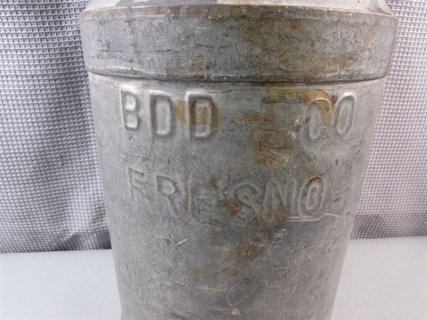 Vintage BDD Co. Fresno Milk Can
