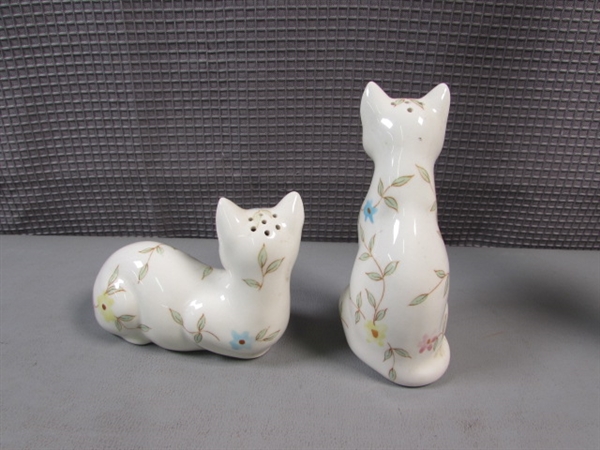 Collection of Cats & Dogs- Bank, Salt & Pepper Shakers Etc