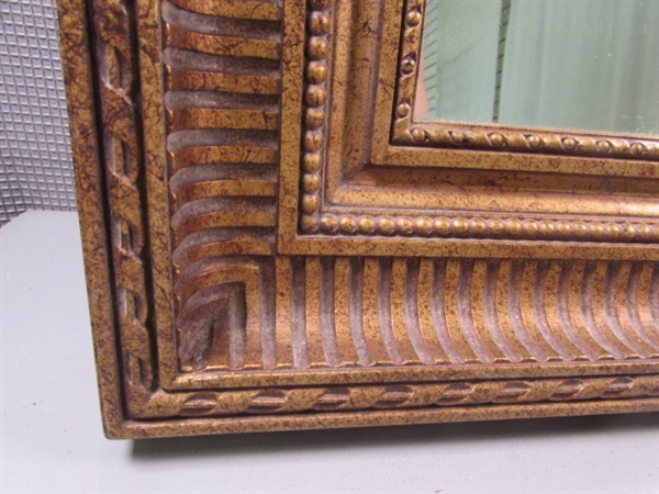 Large Gold Tone Framed Mirror