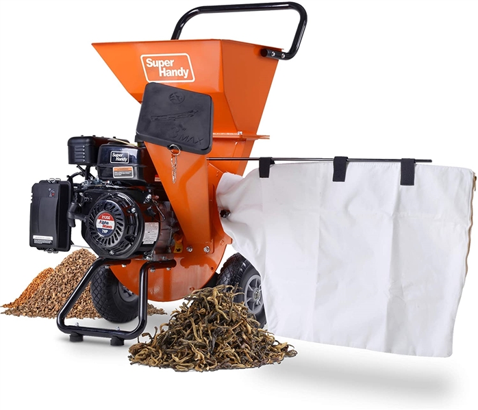 SuperHandy Wood Chipper Shredder Mulcher Ultra Heavy Duty 7HP 212cc 3 in 1 