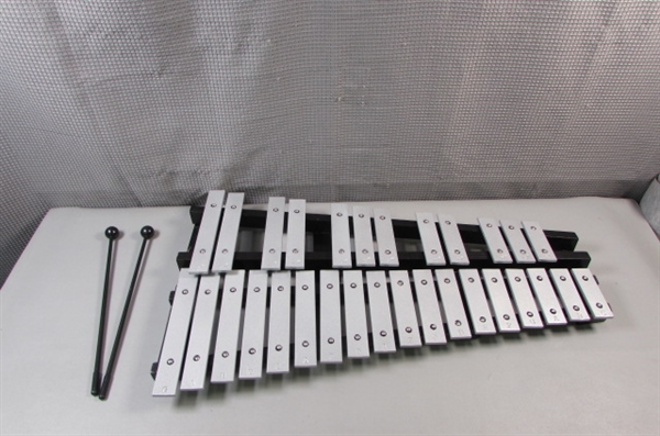 30 Note Glockenspiel Xylophone Wooden Frame Percussion Musical Instrument