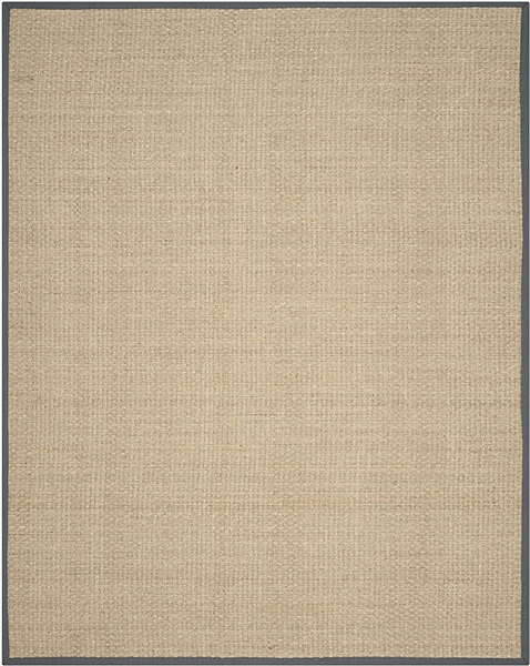 Safavieh Natural Fiber Collection NF114X Border Basketweave Seagrass Area Rug, 8' x 10'