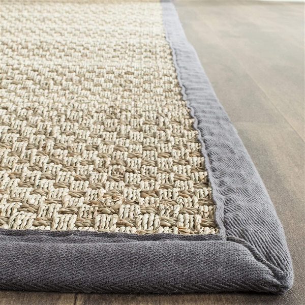 Safavieh Natural Fiber Collection NF114X Border Basketweave Seagrass Area Rug, 8' x 10'