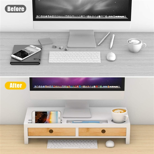 Monitor Riser Stand Desk Shelf - with Drawer