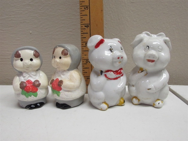 LARGE COLLECTION OF PIGGY SALT & PEPPER SHAKERS