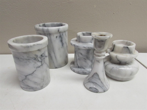 MARBLE VASES & CANDLE HOLDERS