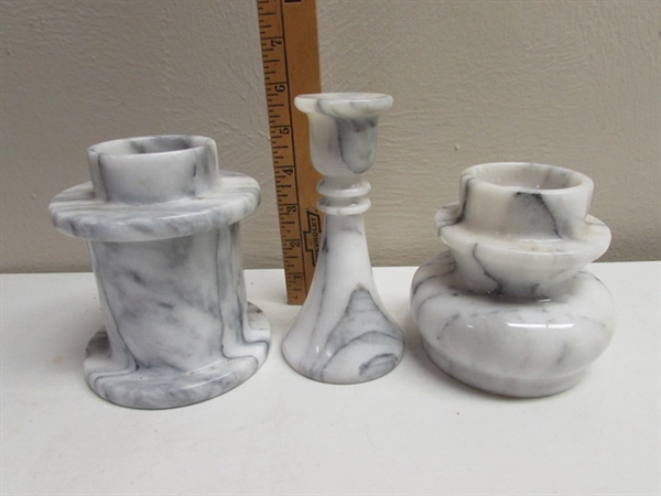 MARBLE VASES & CANDLE HOLDERS