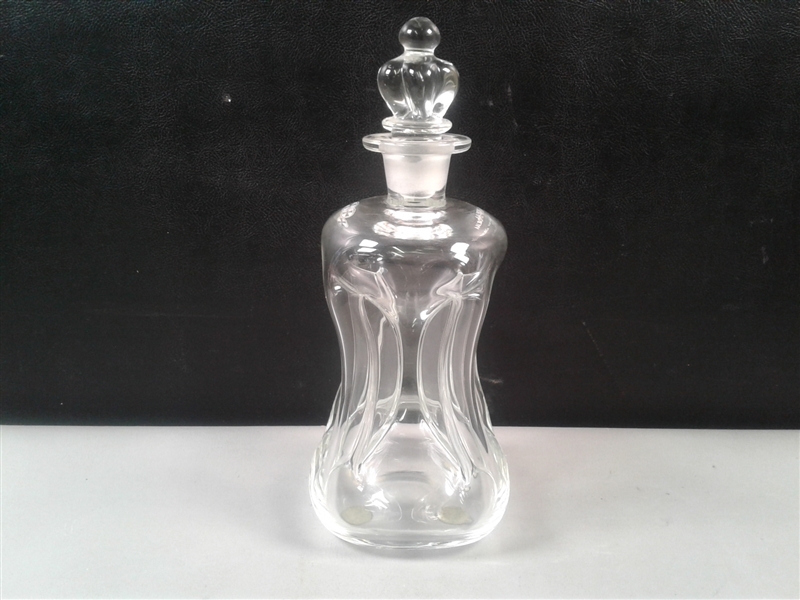 Vintage Denmark Handblown Glass Kluk Kluk Decanter w/Crown Stopper