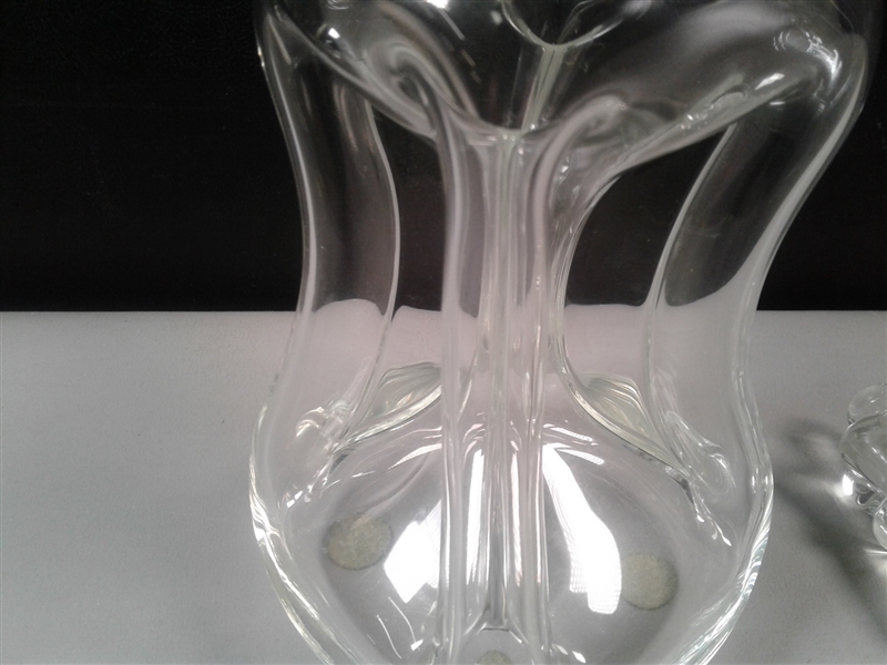 Vintage Denmark Handblown Glass Kluk Kluk Decanter w/Crown Stopper