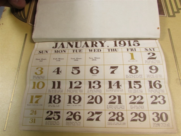 Antique/Vintage Framed Pictures & Poems/Quotes & 1915 Calendar