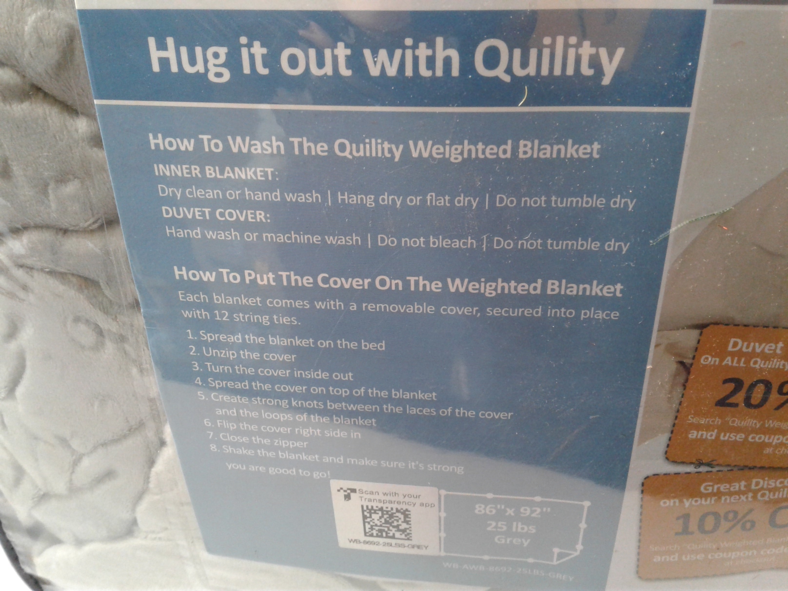 Lot Detail - Quility Weighted Blanket for Adults - King Size, 86"x92