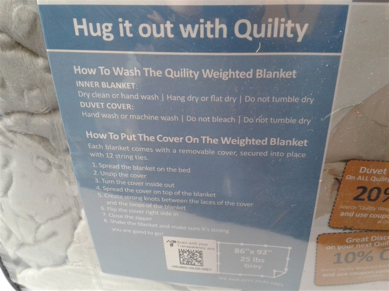  Quility Weighted Blanket for Adults - King Size, 86x92, 25 lbs