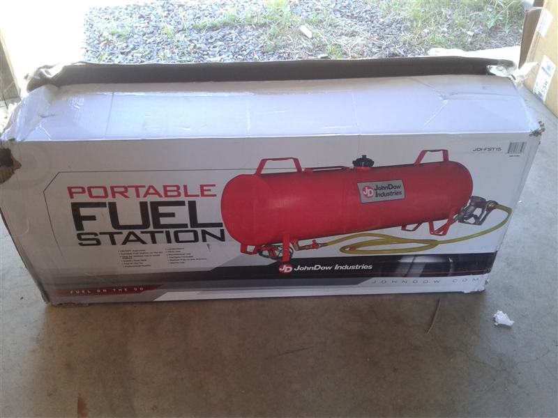 John Dow Industries JDI-FST15 15-Gallon Steel Portable Fuel Station Gas Can Red