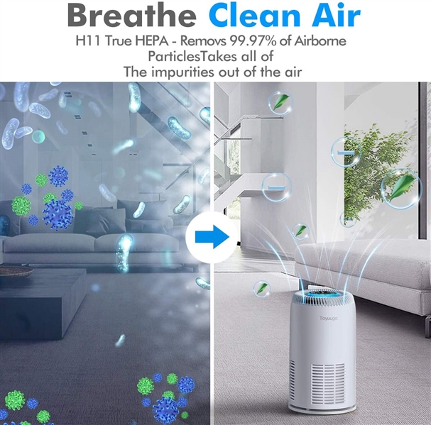 HEPA Air Purifier, Toyuugo 8-in-1 Air Cleaner for Home