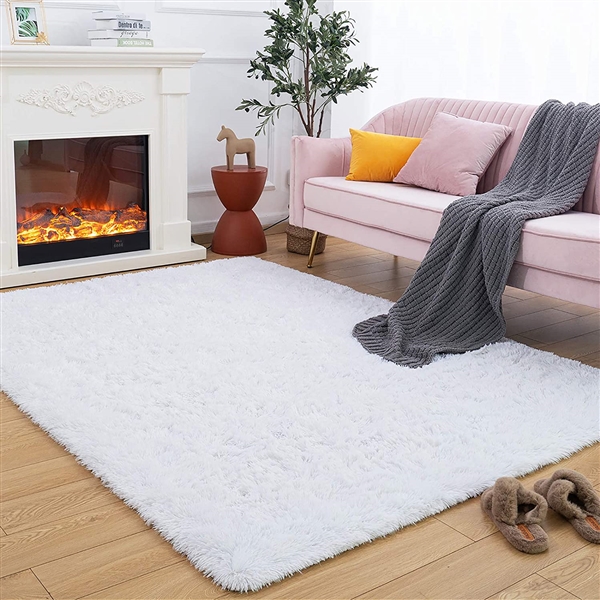 White Shag Rugs for Bedroom 4x6