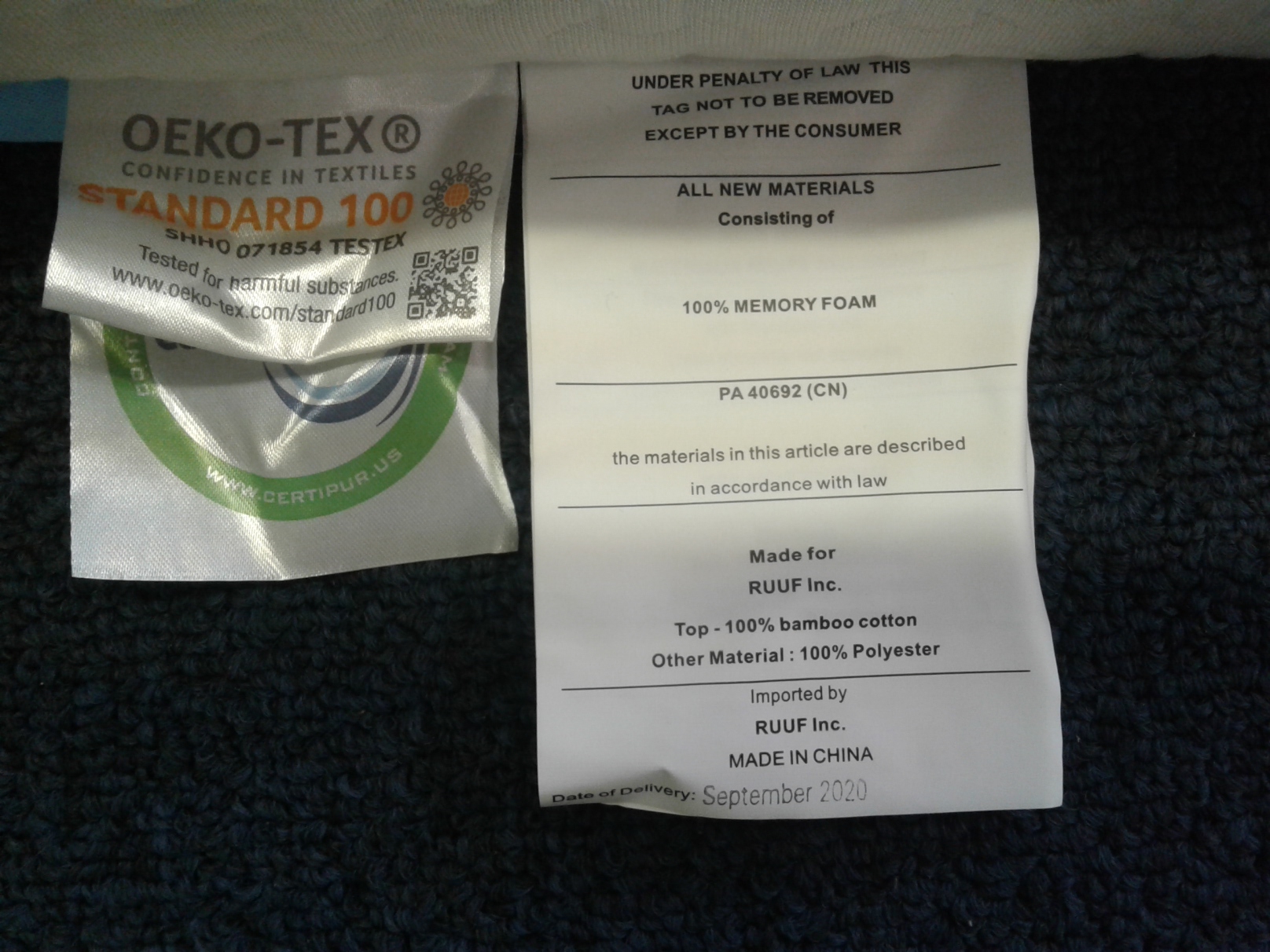 oeko-tex certified mattress pads