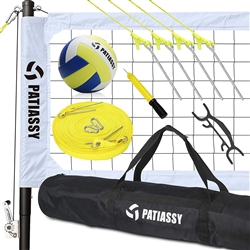 Patiassy Portable Outdoor Volleyball Net with Poles