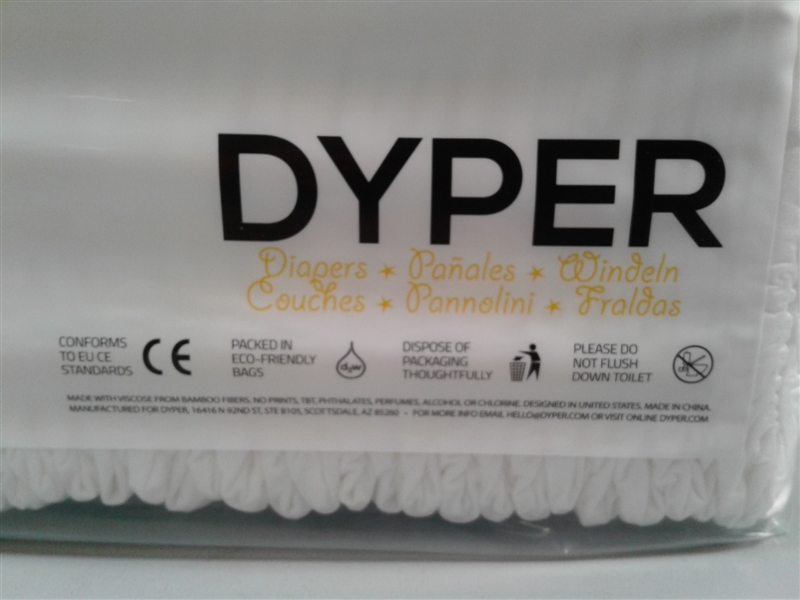 DYPER | Responsibly Sourced Bamboo Baby Diapers | Ink Free, Soft + Durable | New Born | 10 lbs & Under | 66 Count