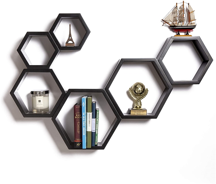 Hexagon Floating Shelves Set Of Six 