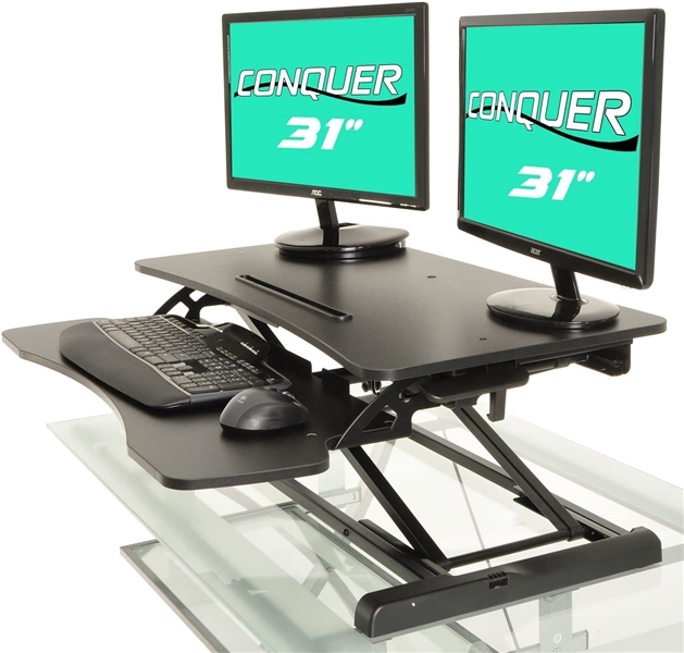 Conquer Height Adjustable Standing Desk Monitor Riser