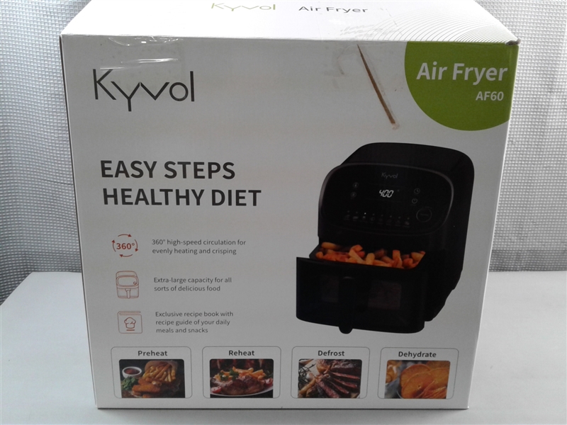  Kyvol Air Fryer, Halogen Heating Ceramic Coated Digital Airfryer Dehydrator Oilless Cooker 6 Quart