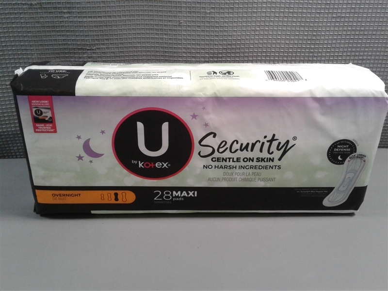  U by Kotex Security Maxi Feminine Pads, Heavy Absorbency, Unscented, 112 Count