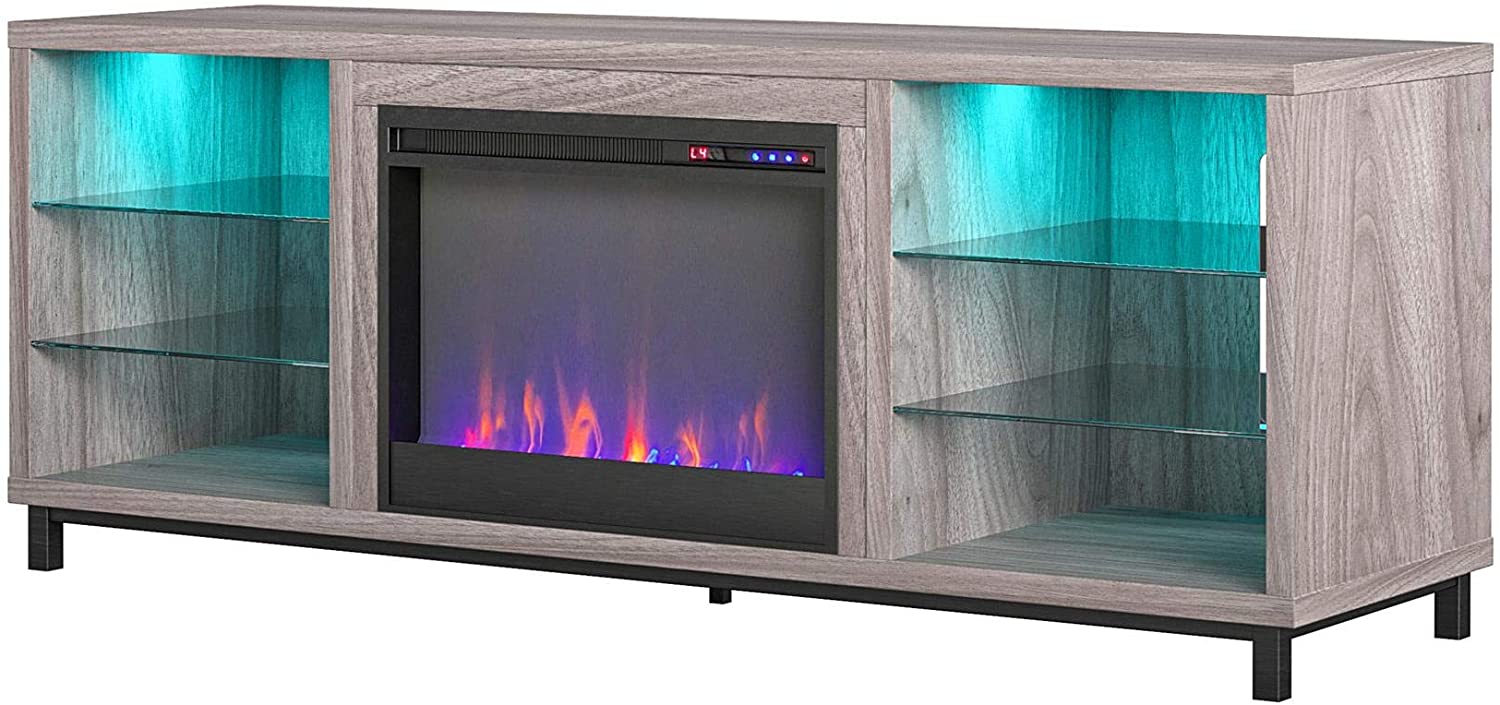 ameriwood lumina fireplace tv stand for tvs up to